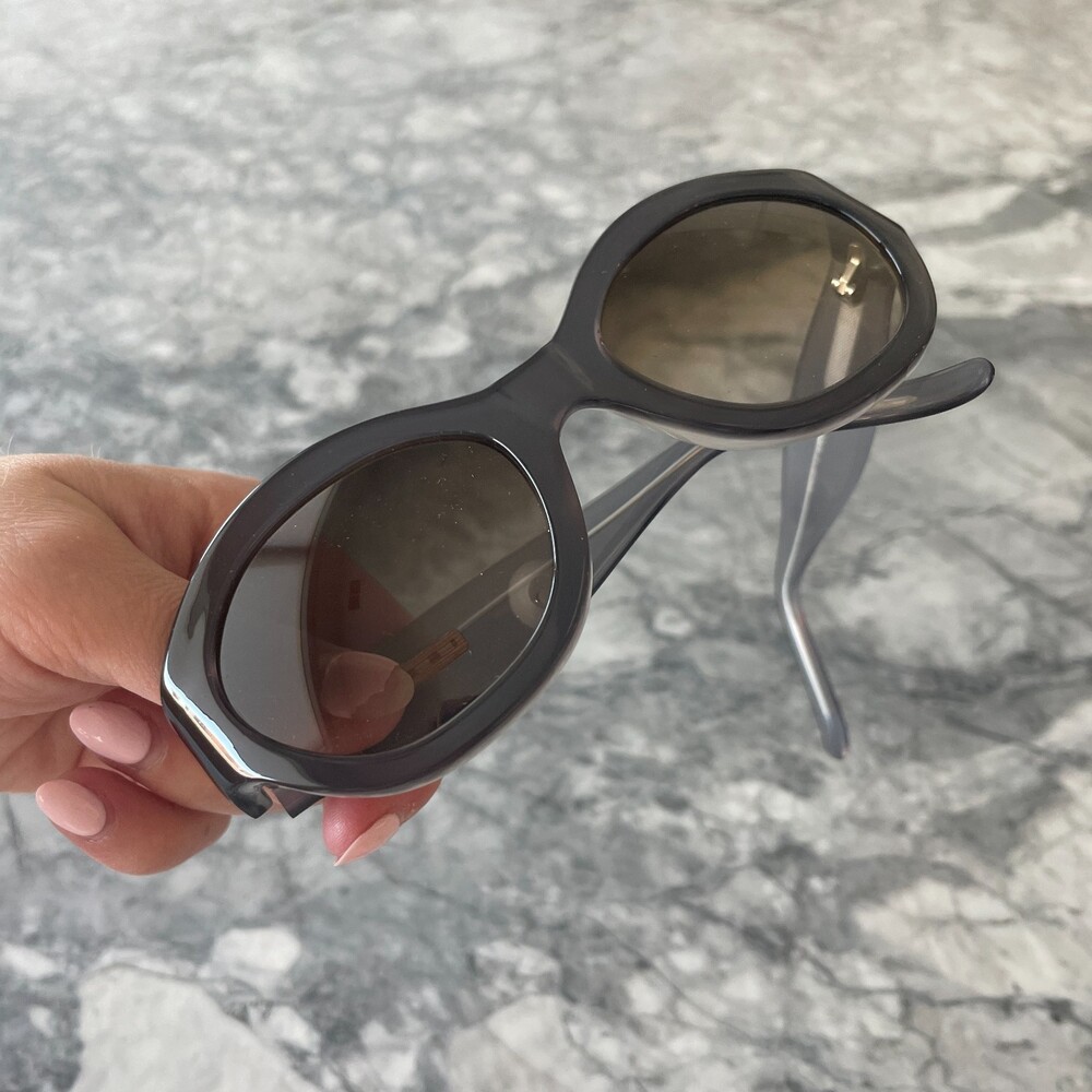 Marni Wide Frame Oval Sunglasses Black